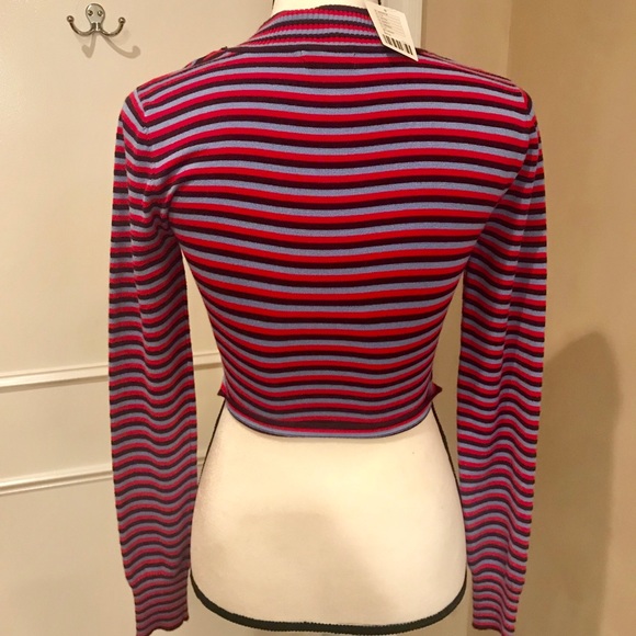 Striped Urban Outfitters knit long sleeve crop top - Picture 2 of 3